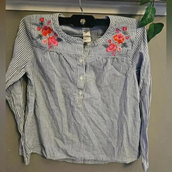 Oshkosh Vintage Plaid Shirt Embroidered (sz 10/12) Kids Girls 100% Cotton - Picture 1 of 6